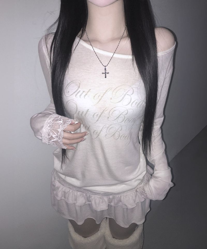 eve lace tee (4colors)