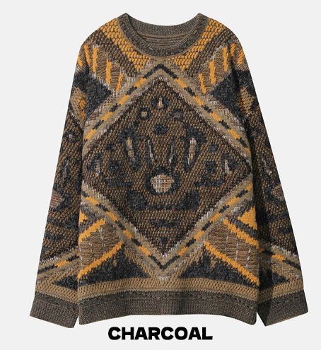 Lion Vintage Knit Long Sleeve T-shirt