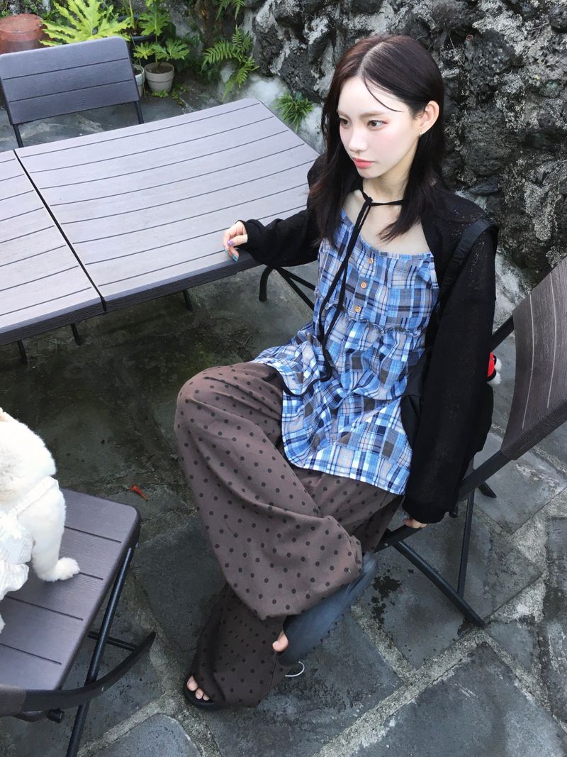 Polka Dot Wide Balloon Pants (2c)