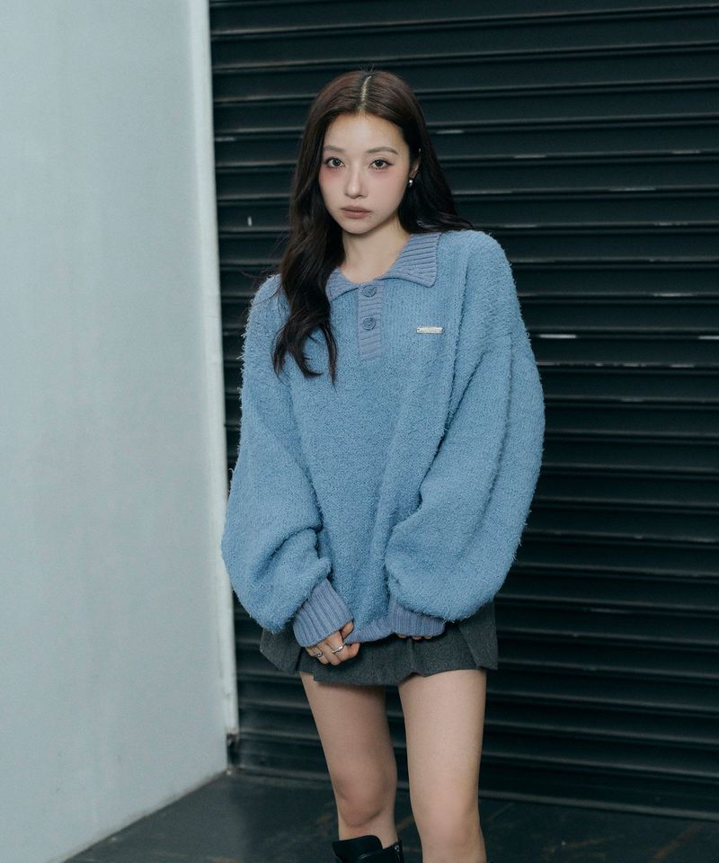 UNISEX ルーズポロニット