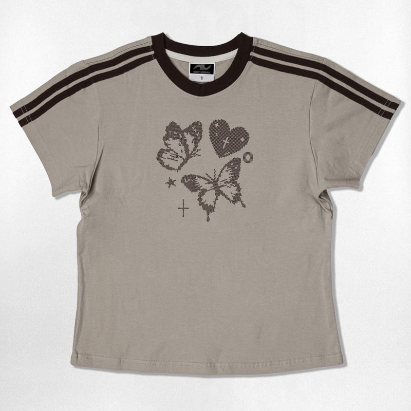 Fly Dot Semi Crop T-Shirts - 6COLOR
