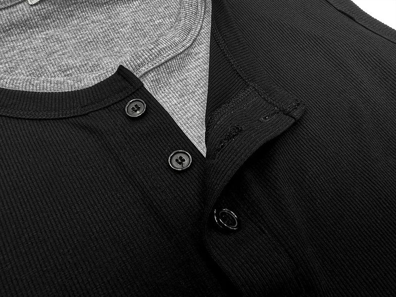 Aron Layered Henley Neck Sleeveless