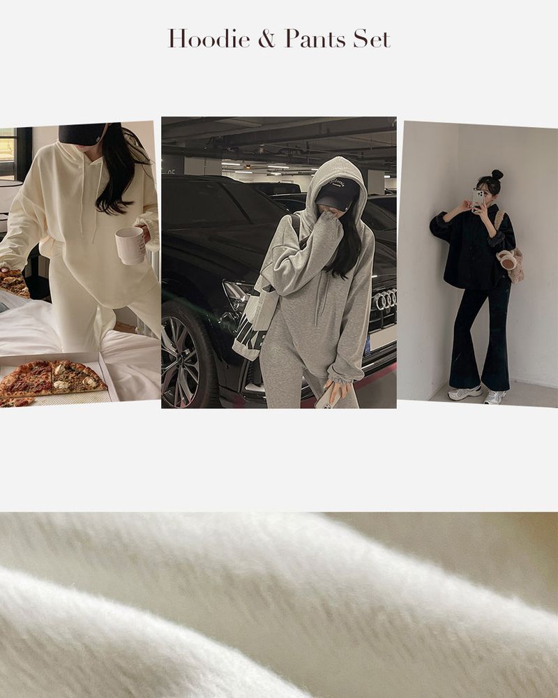 Hooded hoodie & pants set