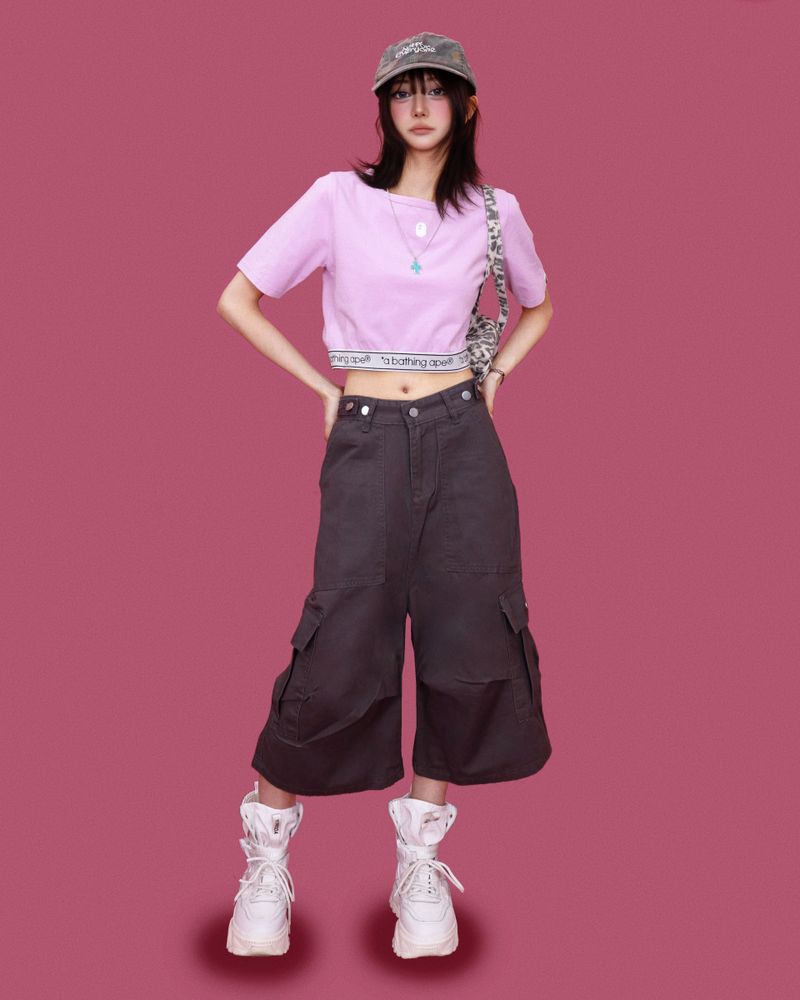 hamburger cargo bermuda pants