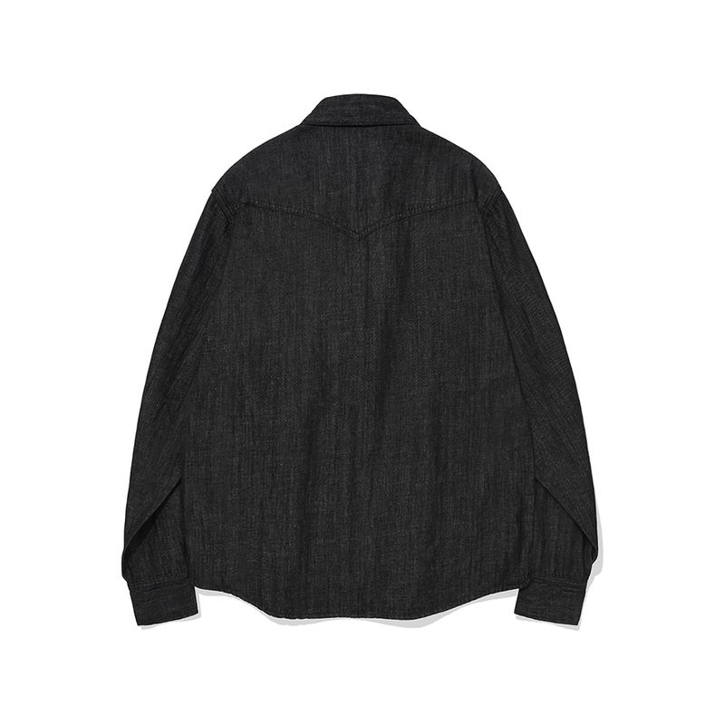 Western linen denim shirts / Black