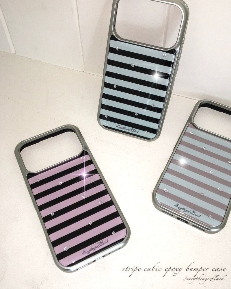 stripe epoxy bumper case [mint brown]