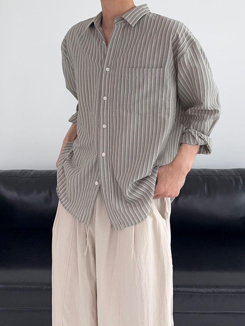 SY Relaxed Fit Seersucker Stripe Shirt (4C)