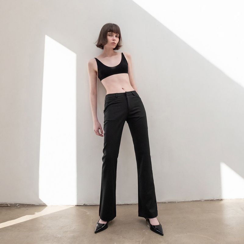 BOOTS-CUT SLACKS (BLACK)