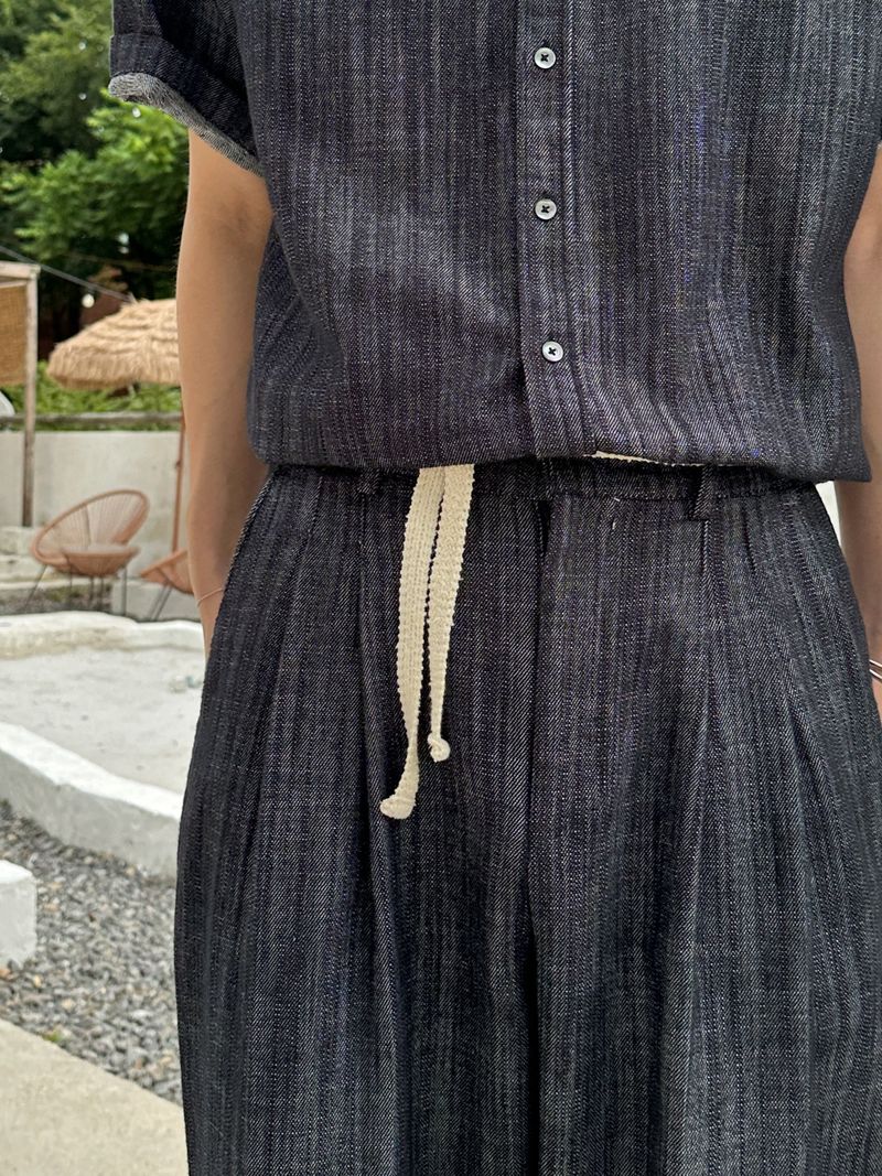 Olin linen two tuck wide denim