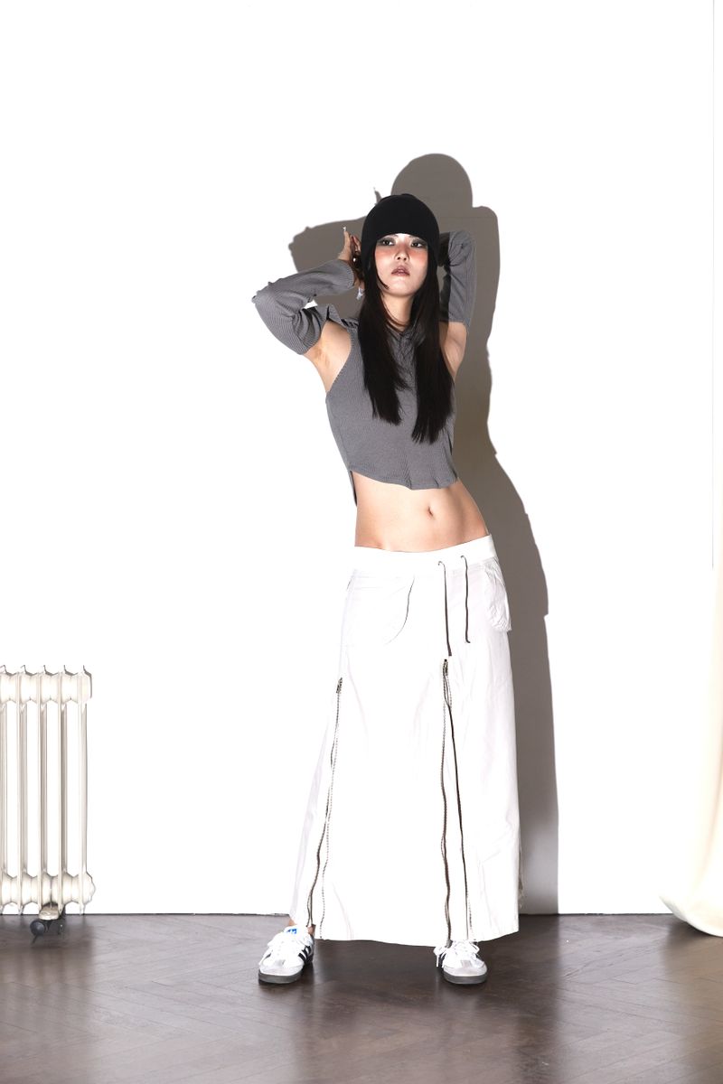 deepinblue（ディープインブルー）の「07 ZIP WASHED SKIRT IVORY（Skirts）」
