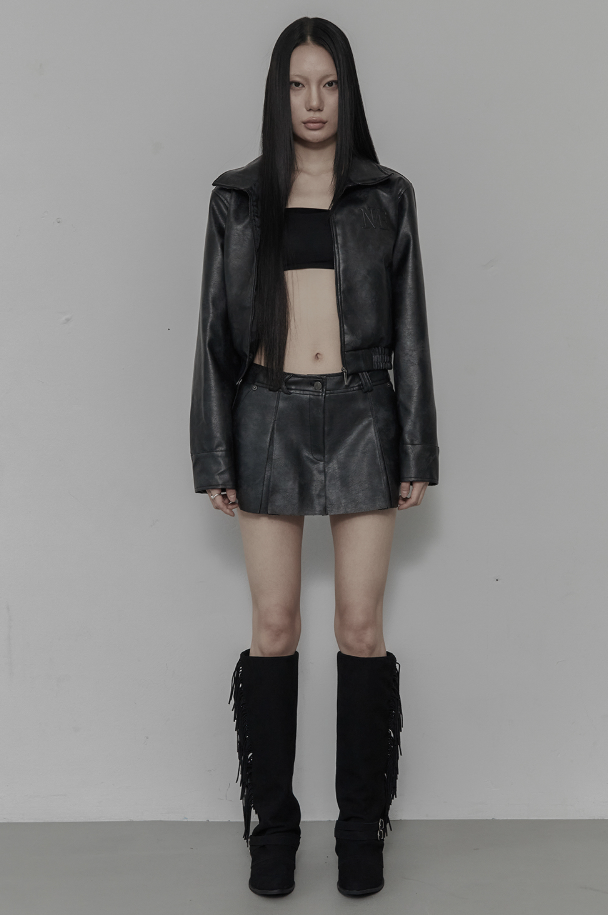 [mnem] Wisp Leather Jacket