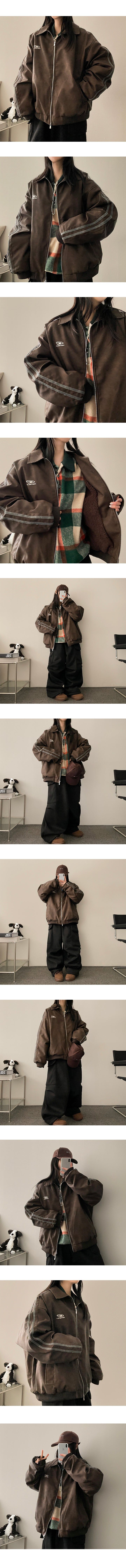 Vessel Track King Oversized Washing Leather Jacket