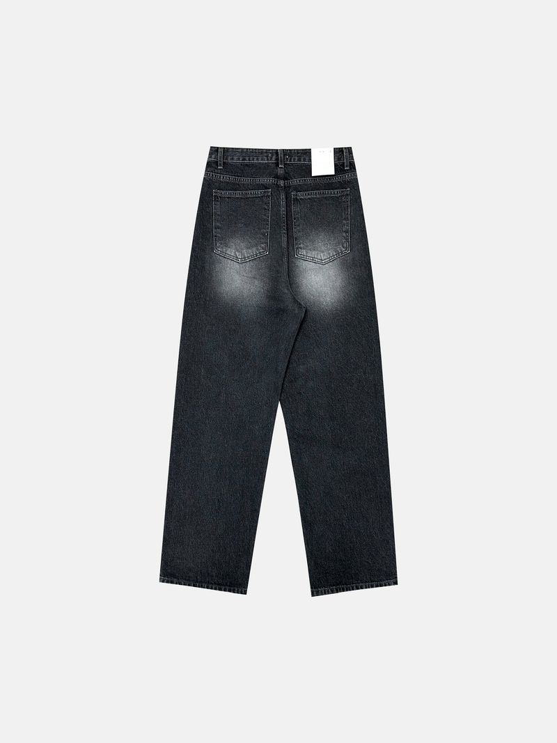 Bes black wide denim pants