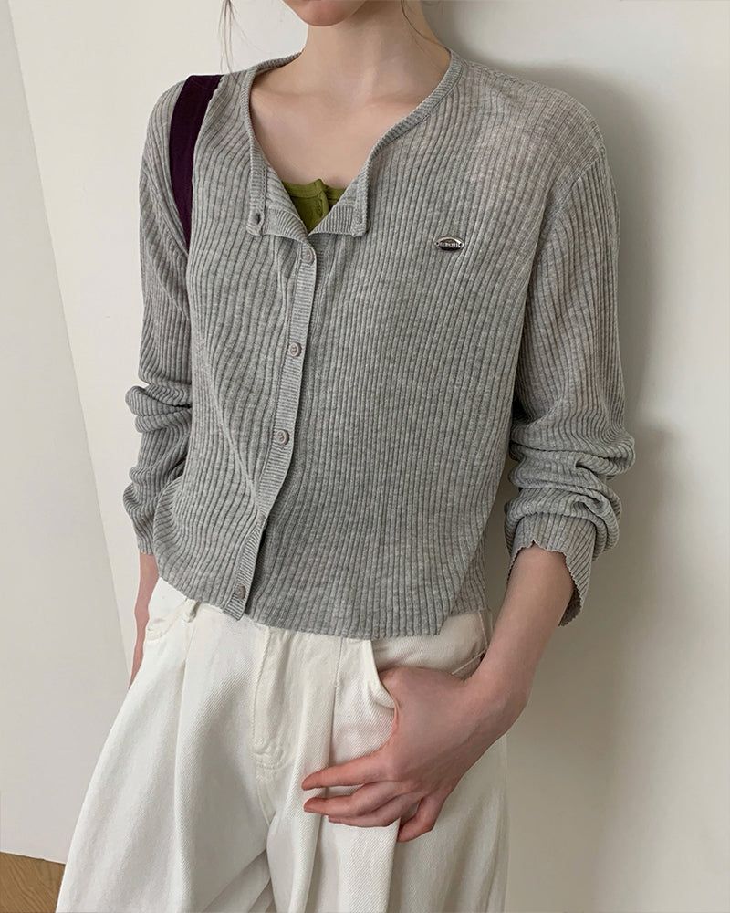 BEIDELLI（ベイデリー）の「[ORIGINAL] White Summer Ribbed Cardigan（Tops）」