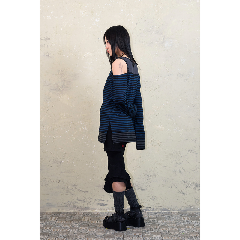 LACE-UP CONVERTIBLE JUMPSUIT: BLACK