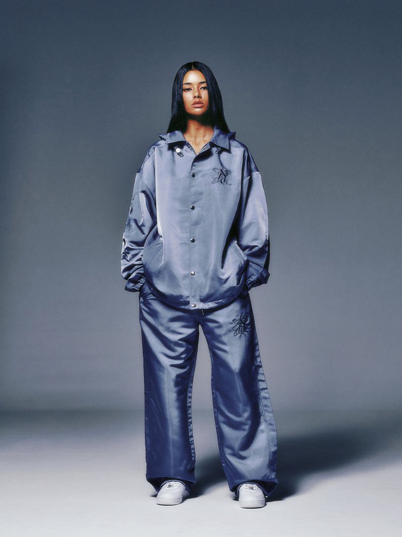 P.O.M EMBLEM HOOD JACKET (LIGHT BLUE)