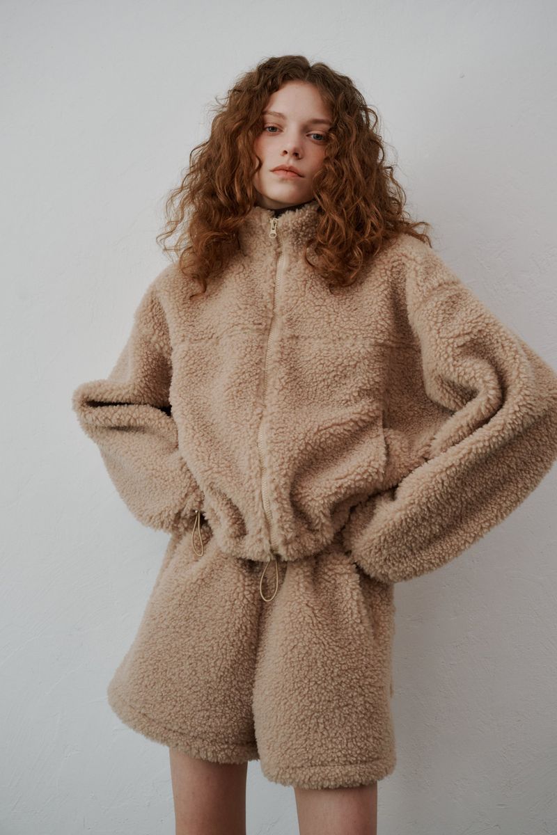 PLAT DU JOUR（プラドゥジュール）の「Boucle zip-up (Beige)（Jackets/Outerwear）」