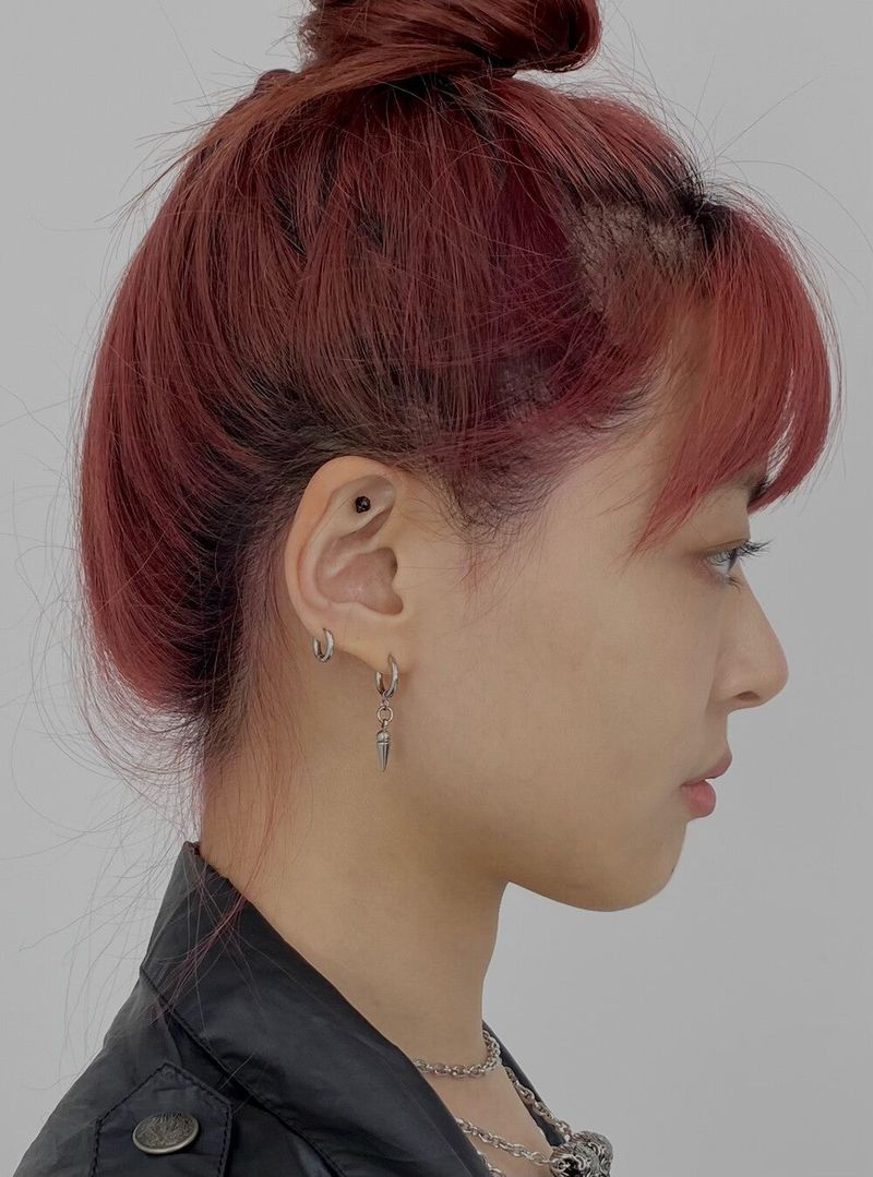 Surgical steel circular cone ring earring