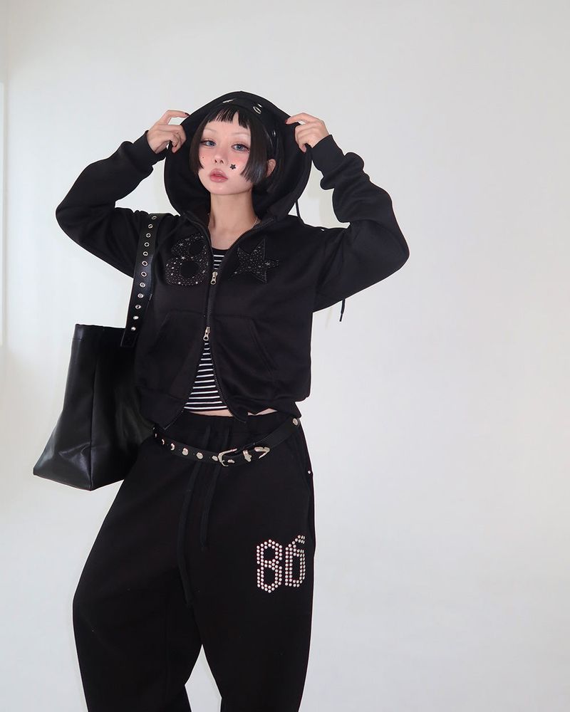 Star Patch Hoodie Zip-Up