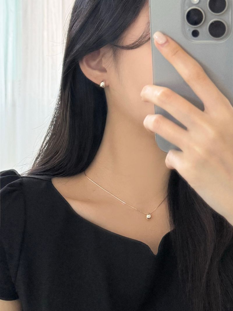 [Silver 925] bold water drop earrings necklace set