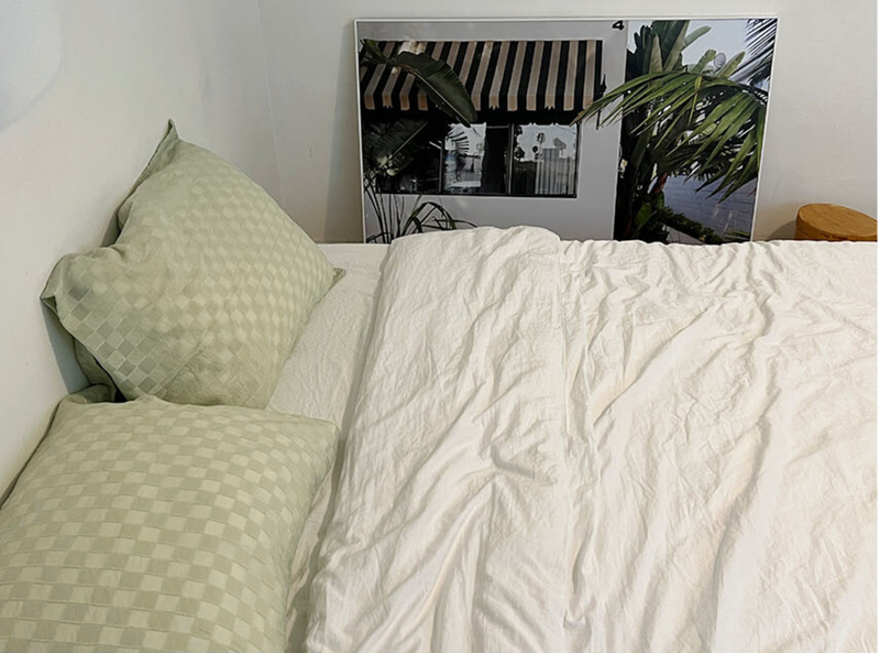 CLEAR CHECK PILLOW COVER
