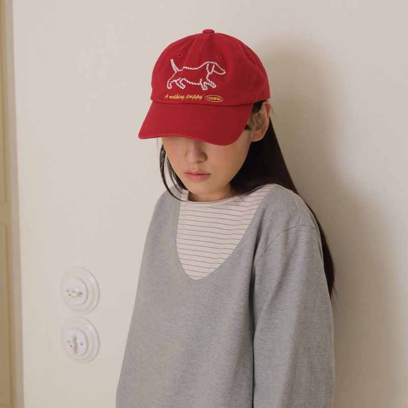 Red Washing Puppy Cap