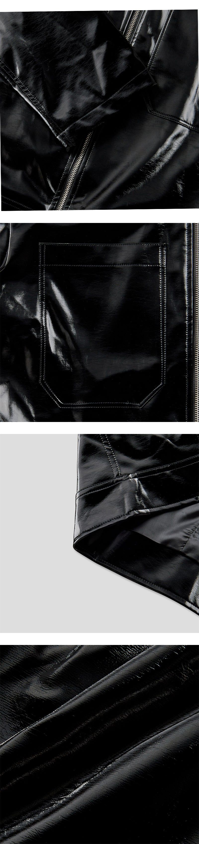[F/W] Enamel leather short jacket(2color)