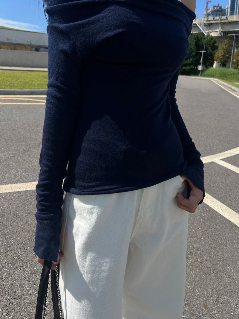 Y2K Back Point X Strap Bijo Wide Loose Fit Denim Long Pants (White)