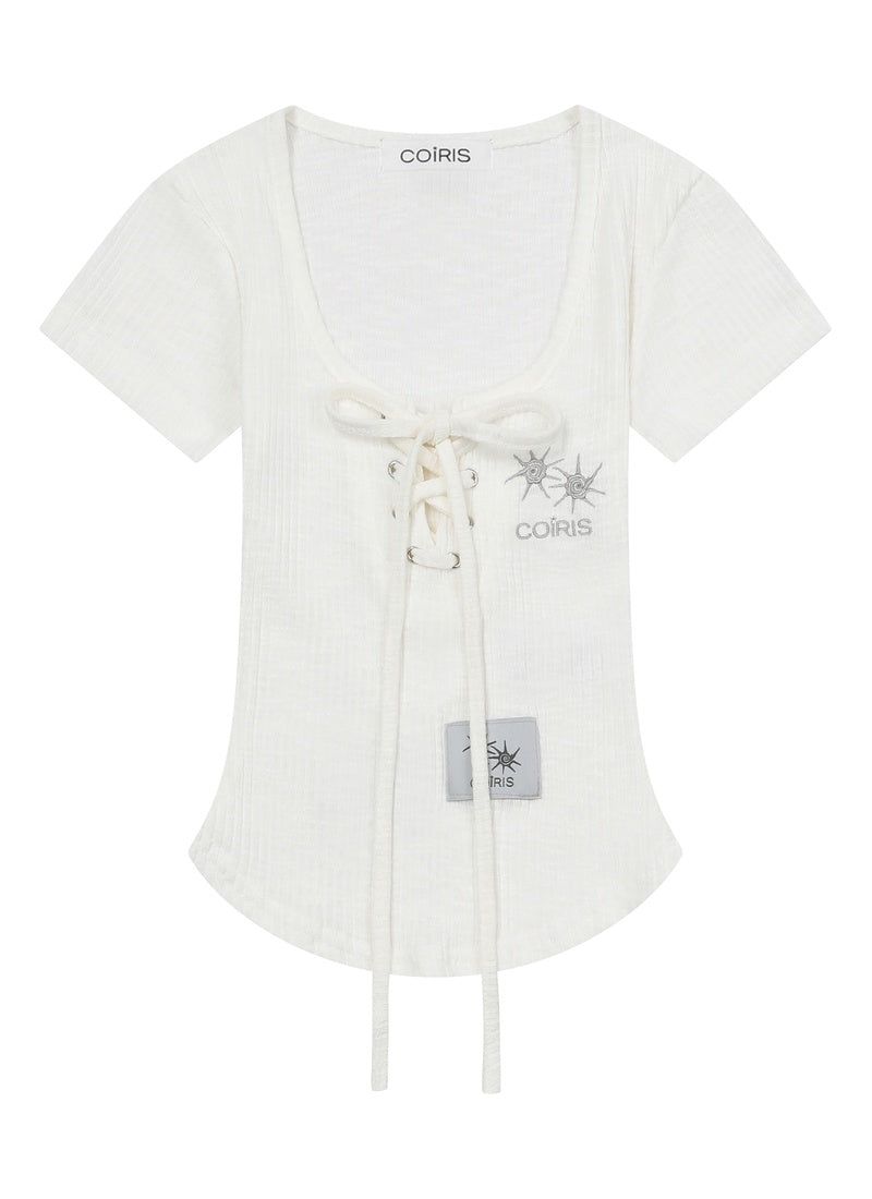 COIRIS（コイリス）の「ROXI EYELET CORSET HALF T (2COLOR)（Tops）」