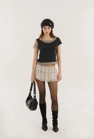 Slit layered top