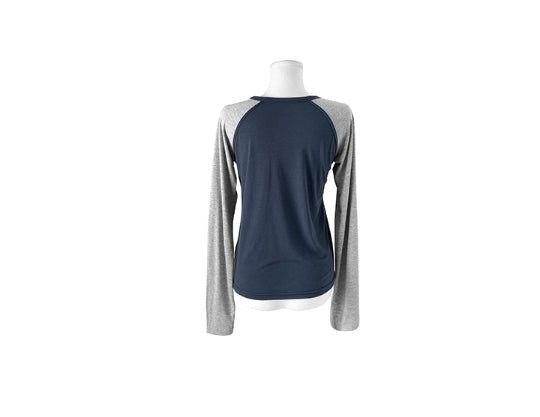 Sami Check Button Raglan Roll-Up Long Sleeve T-Shirt