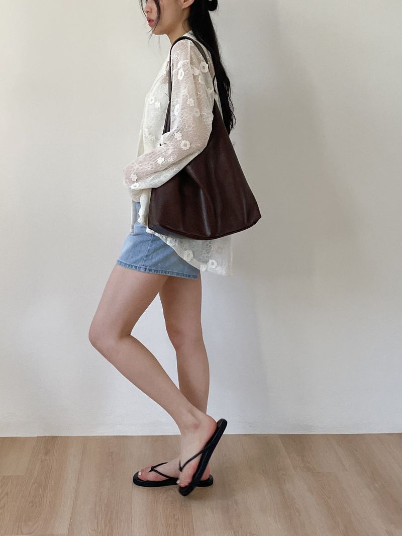 Flower Net Collar Neck Shirt
