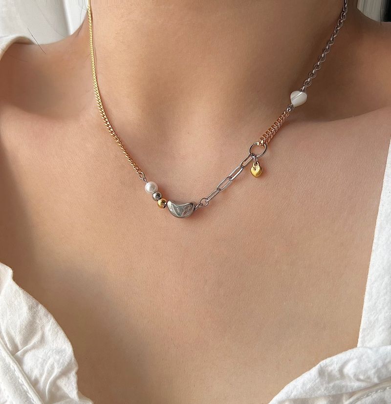Acer rojo(アセルロジョ)の「fx Stainless Steel Titanium Combination Mix Ball Heart Kitch Unique y2k Hip Necklace(Accessories)」