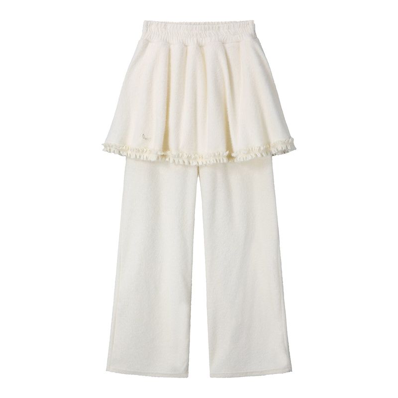 Fluffy Skirt Pants - Ivory