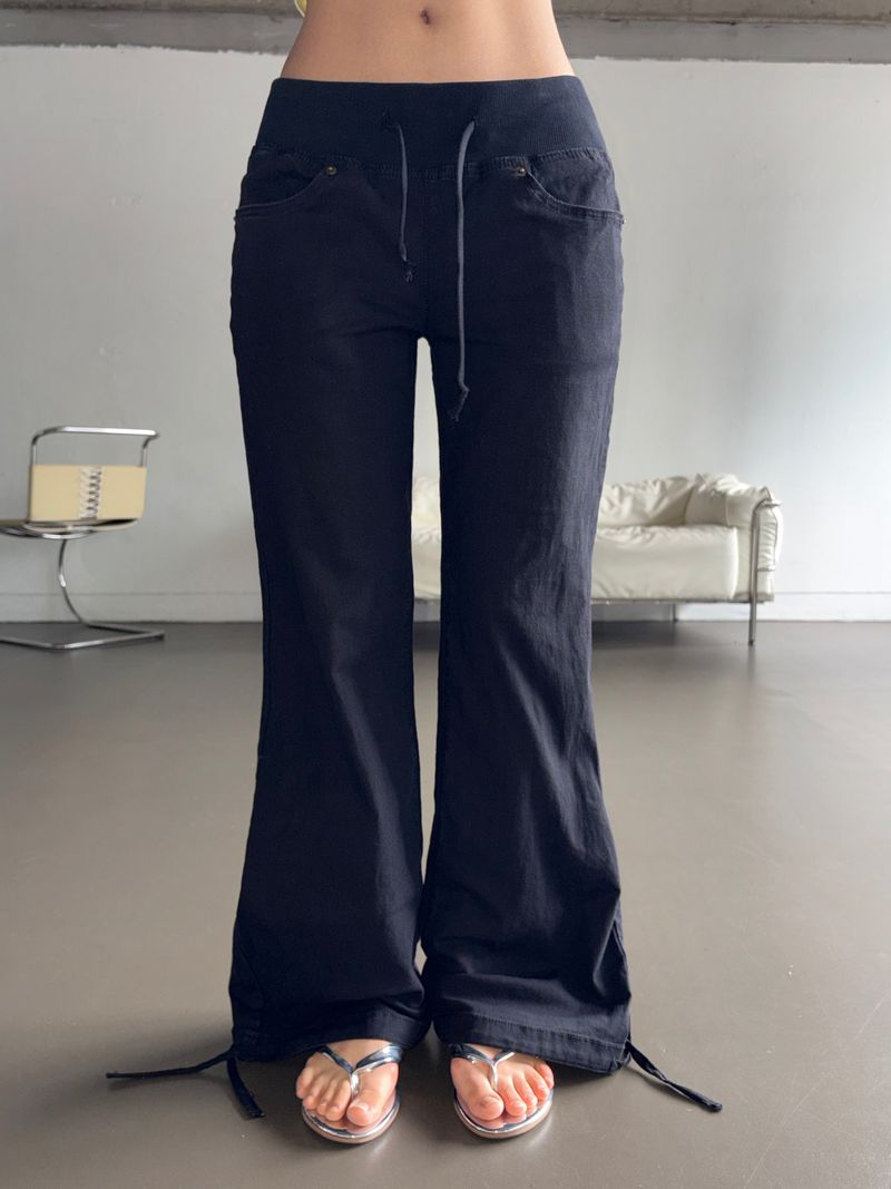Rizley Elastic Waist Cotton Bootcut Pants 2color