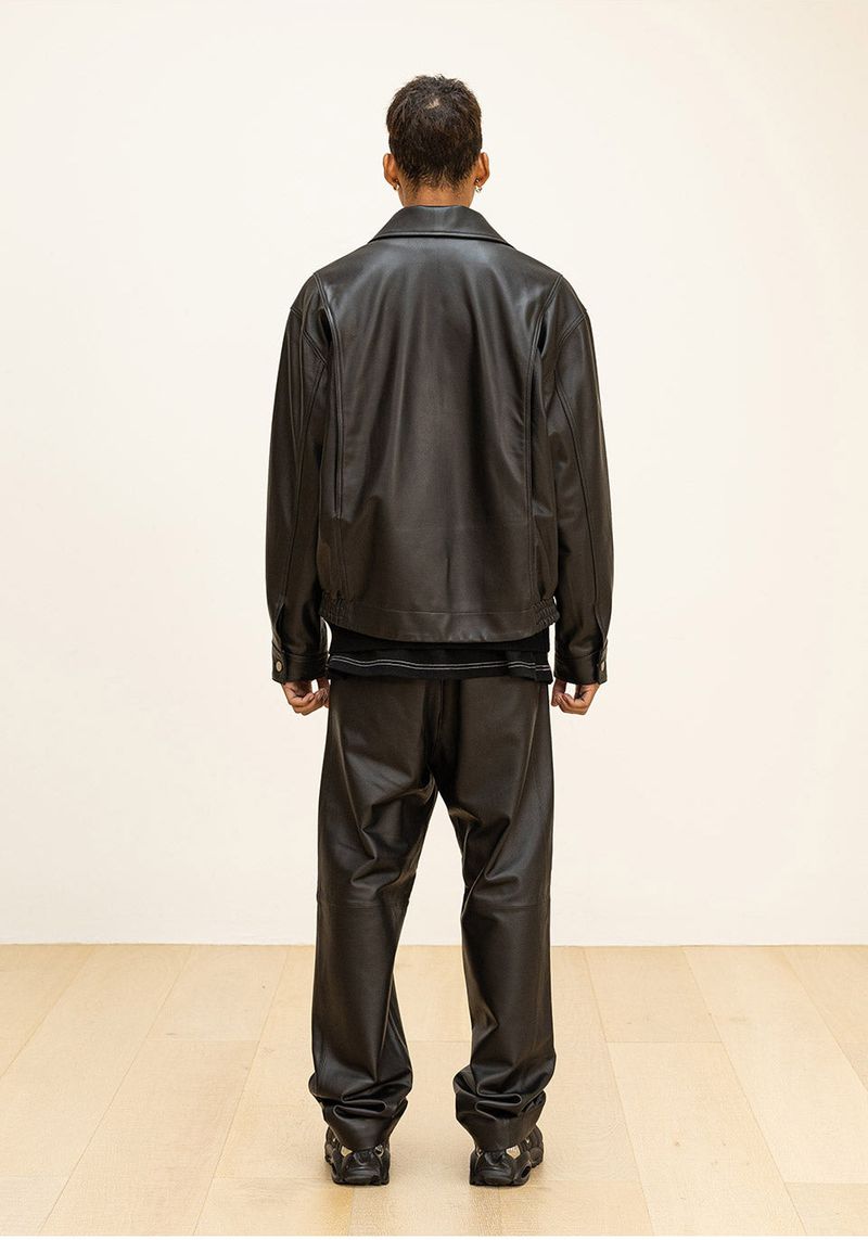 LAMSKIN OVERFIT BOMBER JACKET