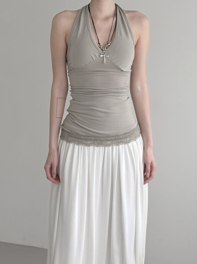 mnem（ムネム）の「Ila Lace Long Halter Sleeveless（Tops）」