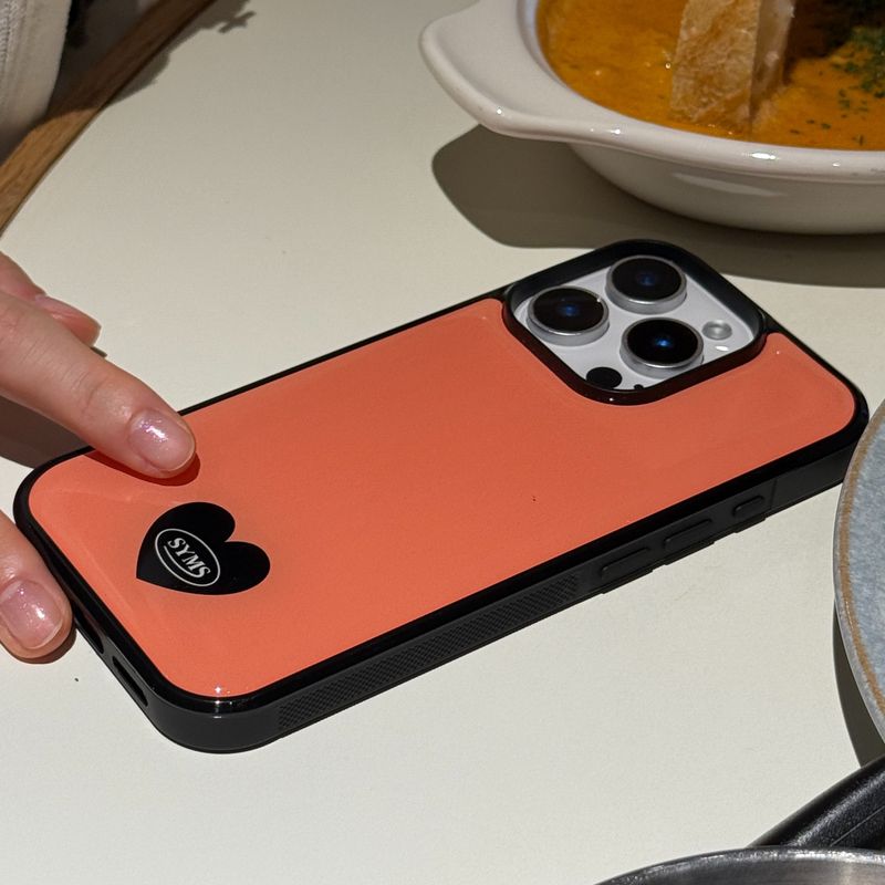 Peach Mood Heart epoxy bumper case