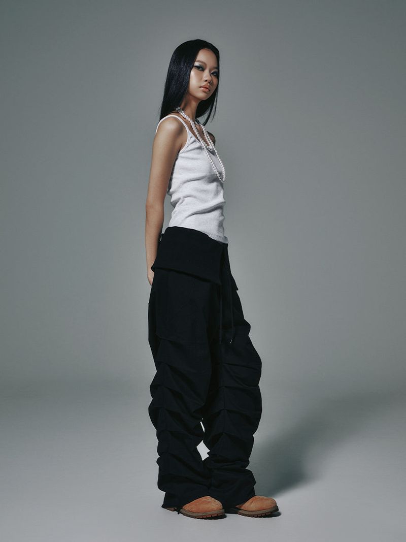 TUCK PANTS BLACK