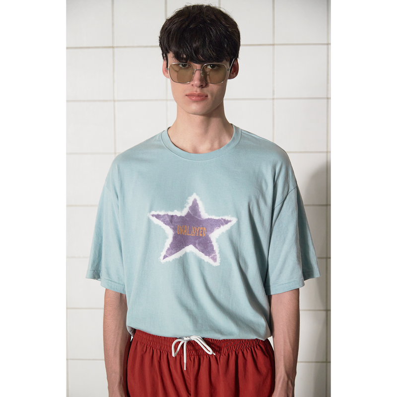 TIE-DYE STAR LOGO T SHIRT / MINT