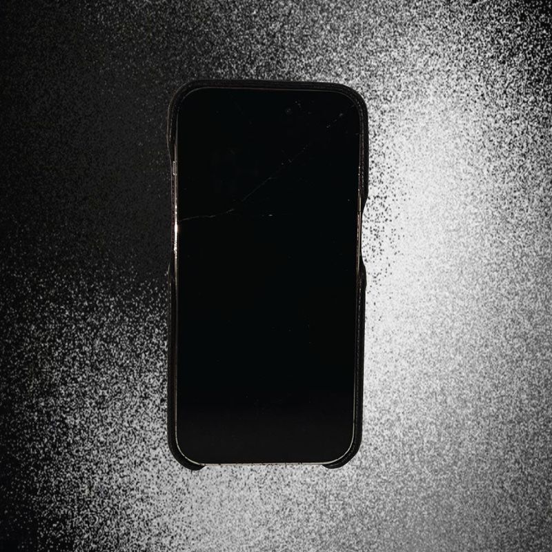 ジッパーロゴレザーブラックケース