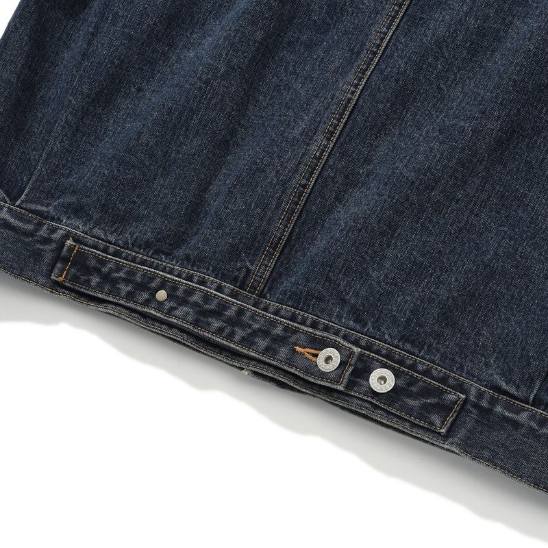 Bleach dyeing trucker jacket / Vintage indigo