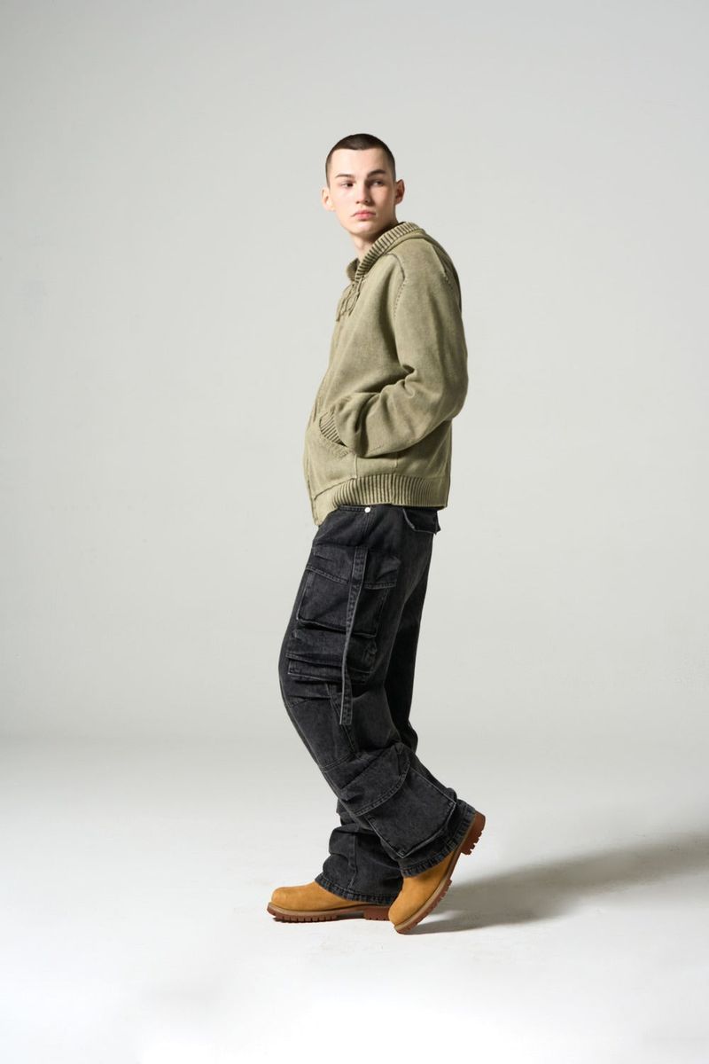 MAX POCKET WASHING WIDE DENIM