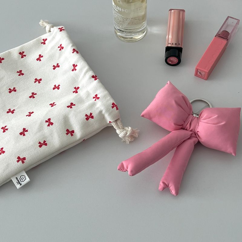 RED RIBBON STRING POUCH