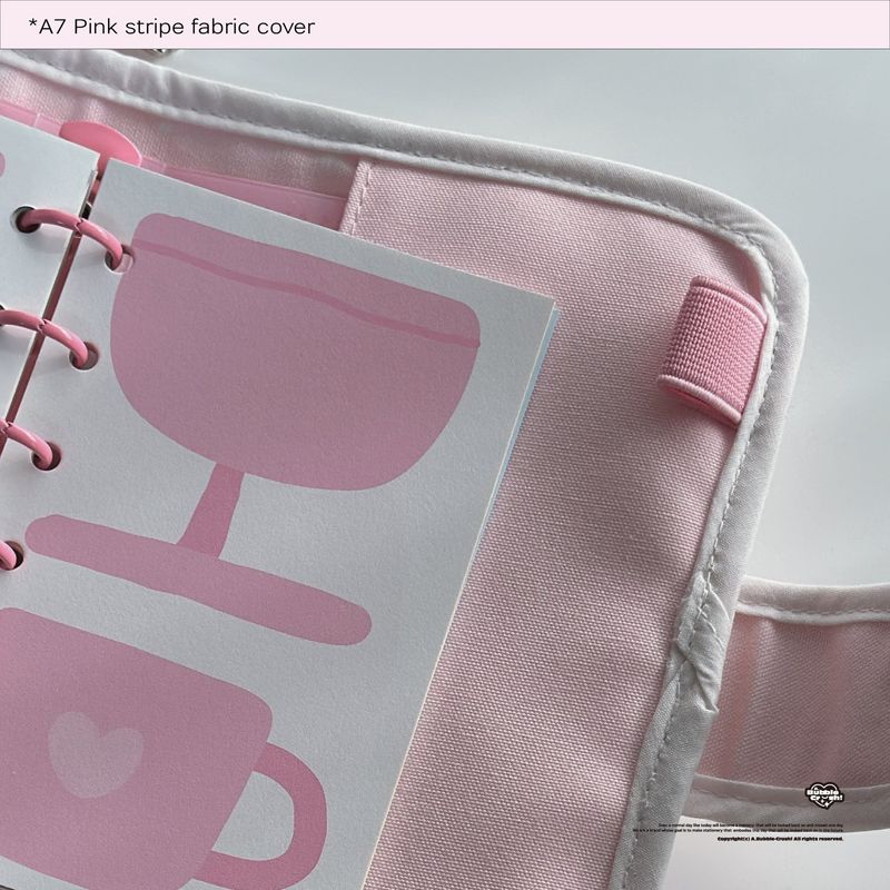 A7 pink stripe fabric cover