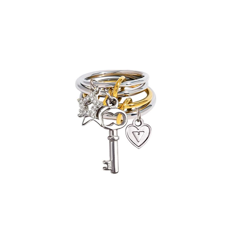 VVV(ブイブイブイ)の「 Logo Heart Star Layered Mix Ring(Accessories)」