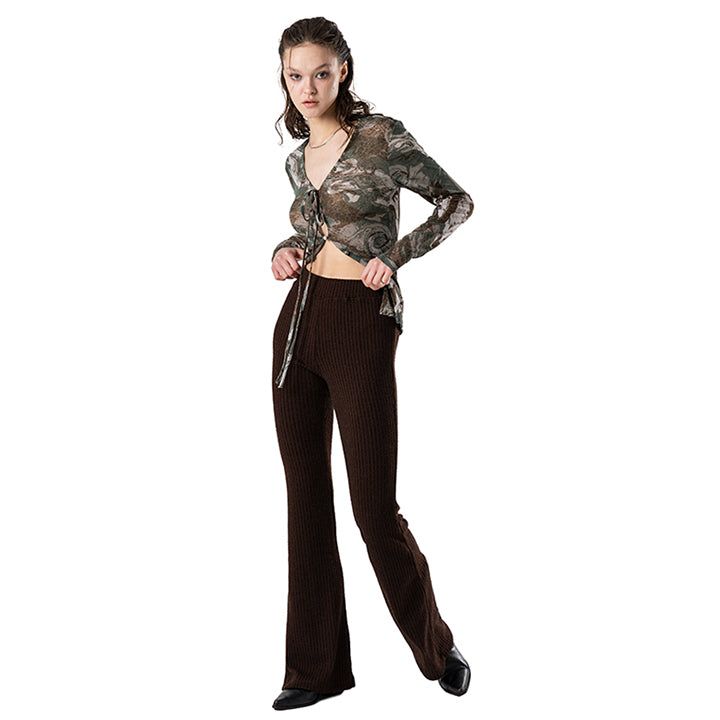 KNITTED SLIM BOOTSCUT PANTS