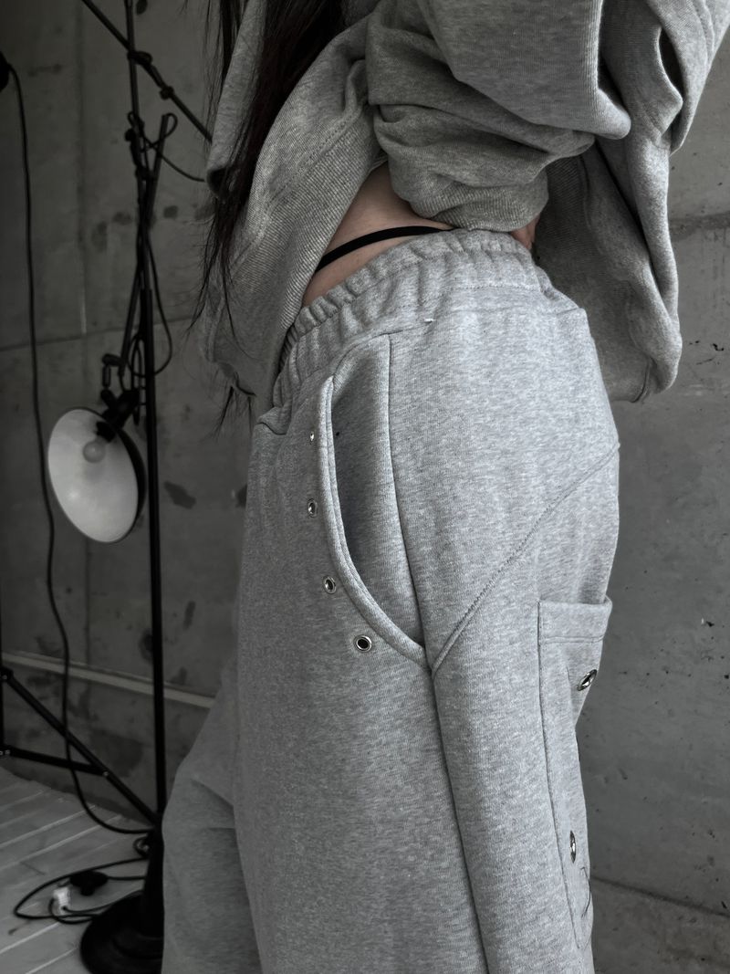 eyelet punching wide pants (2color)