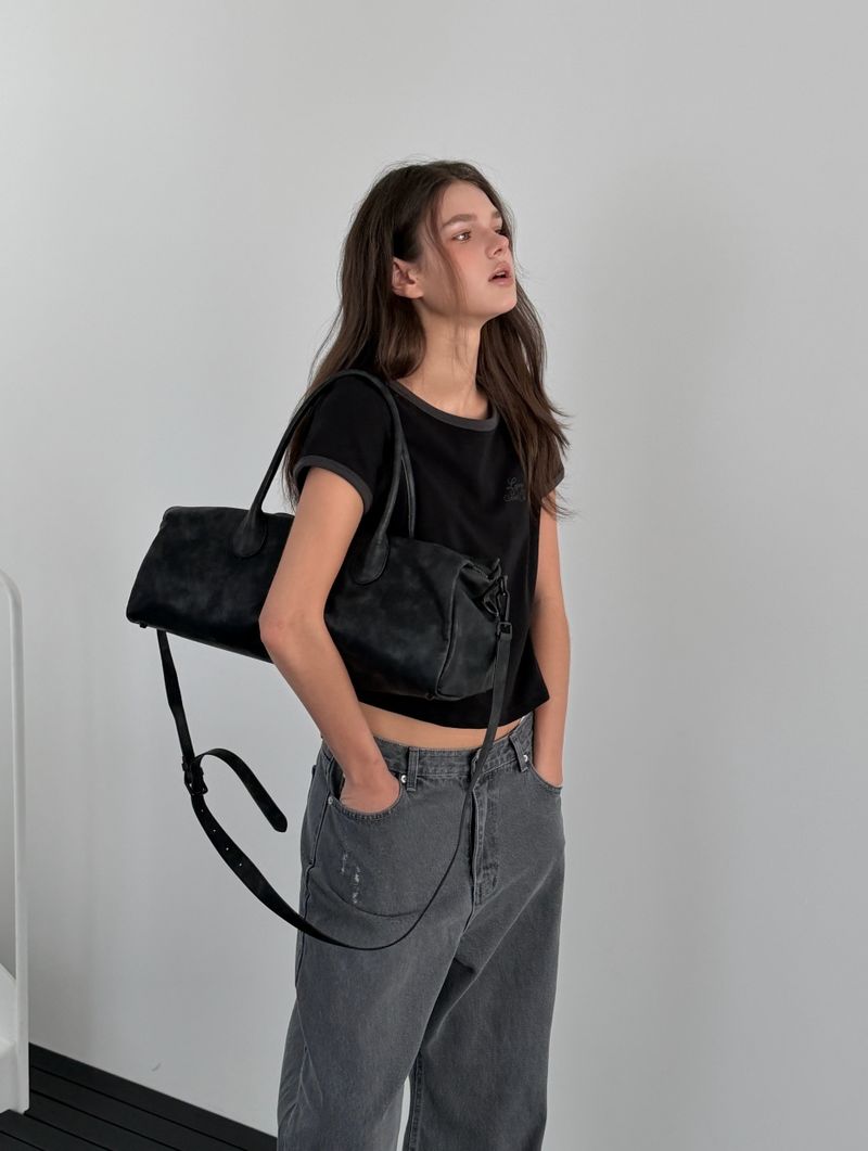 [ORIGINAL] Circle Row Leather Boston Bag