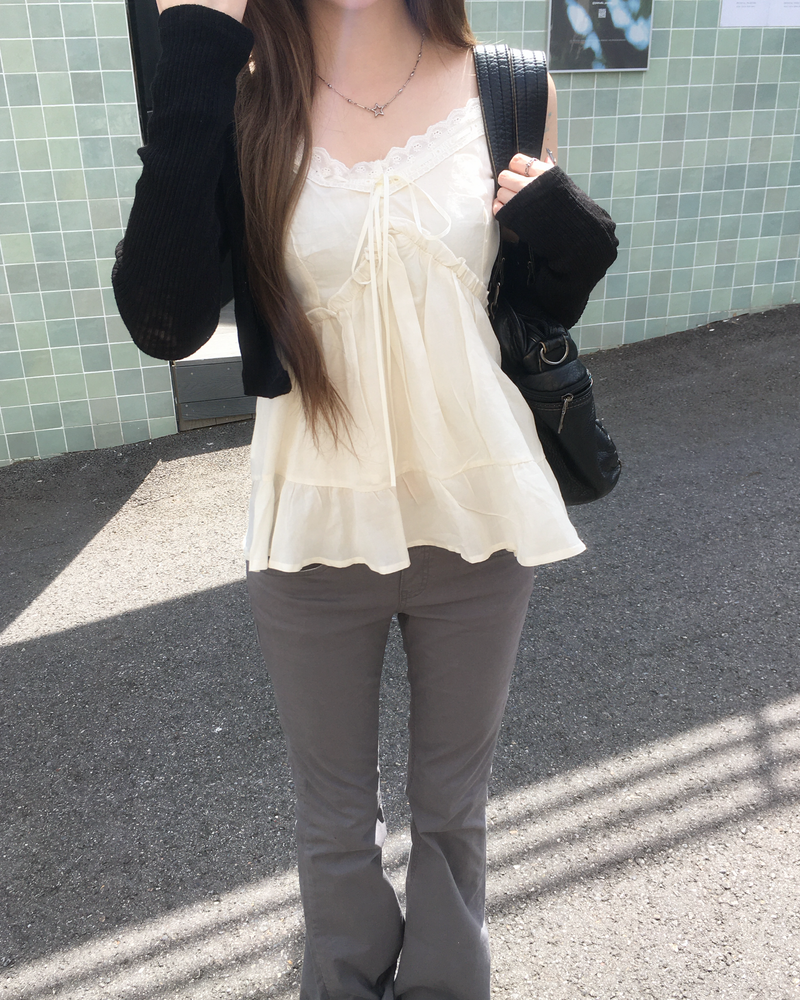 Shirring banding sapn boots cut pants